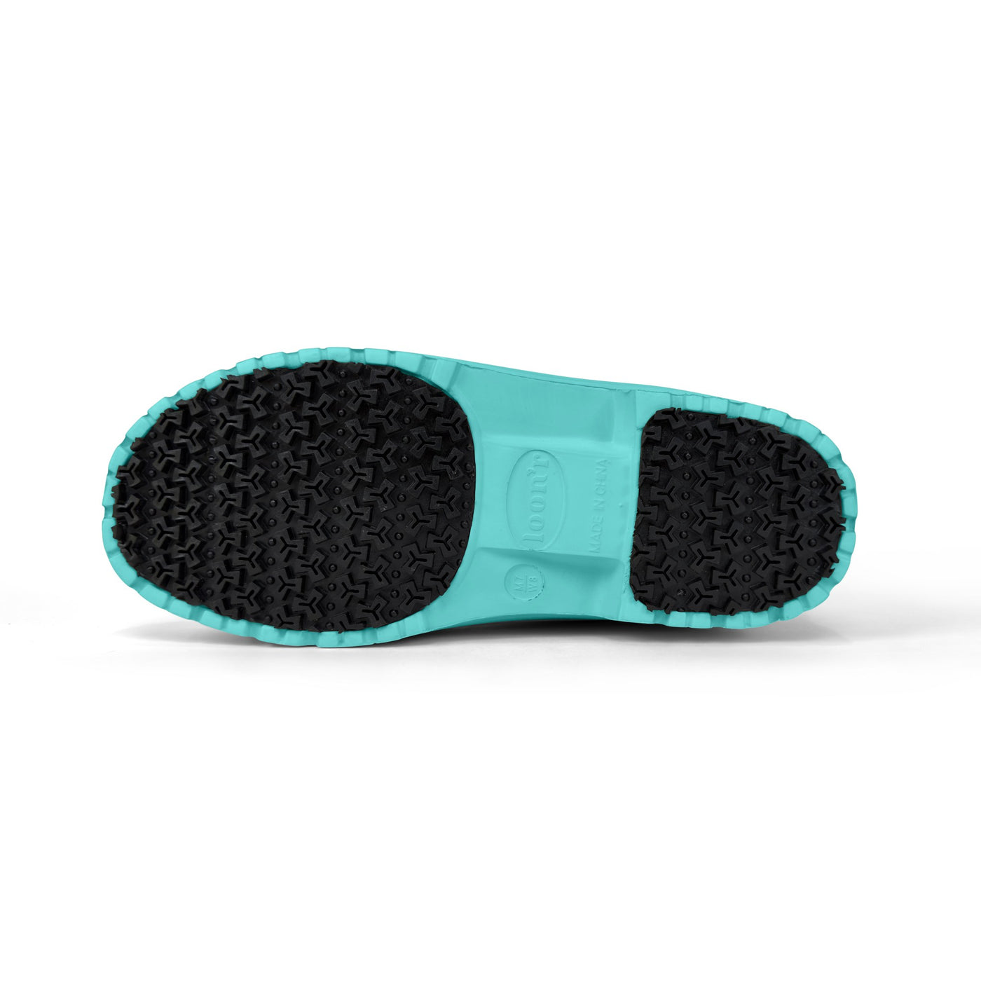 Loon'r Hi Flyer in Mermaid Motel, sole and tread on white
